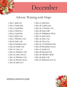 December Bible Reading Plan - free download