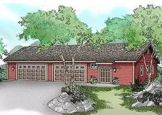 this is an artist's rendering of these garage plans for the homeowners