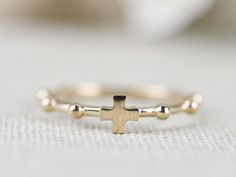 Condition: Brand New Style: Cross Rosary ring Metal Purity: 10k ,14k Solid Rose gold,yellow,white gold for the 18k gold, please contact us. Standard Ring Size: 6 We can make the ring in different golds: 10k, 14k or 18k, White, Rose and Yellow Gold We can change size of stones and types of stones. Ring Size: We can make this ring between sizes from 3.5 to 13 Comes in a nice jewelry box. 100 % handmade in CANADA. Please Contact Us if you have any questions . **Items might appear larger in photos. Rosary Ring Gold, 14k Yellow Gold Cross Rings, Purity Ring Christian, Rosary Ring, Cross Rings, Cross Rosary, Purity Ring, Gold Rosary, Simple Cross