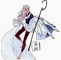 an image of a man and woman dressed as snow queen