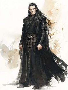 Elven Swordmaster, Elven Prince Outfit, Elven Blacksmith, Elf Lord Of The Rings, Evil Elves, Elven Fashion, Elf Wizard, Black Elf, Mirkwood Elves