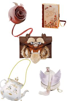 Add a touch of Disney charm to your outfit with these accessories by Danielle Nicole. The exclusive collection features character crossbodys and clutches, all inspired by the fairytale film. Beast Clutch, $58, Mrs. Potts Die Cut, $68, Book Crossbody, $58, Beautiful As A Rose Crossbody, $58, Plumette, $68, daniellenicole.com Disney Purses And Handbags, Ladies Purses Handbags, Beauty And The Beast Purses, Disney Loungefly Crossbody Bag, Sleeping Beauty Purse, Rose Lace Dress, Boxlunch Beauty And The Beast, Teapot Necklace, Supra Shoes