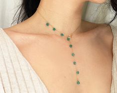 Colombian Emerald Necklace, Paraiba Stone Lariat Necklace, Gold Plated Y Necklace, Silver Long Layering Pendant, Minimalist Chain Necklace - Etsy Adjustable Y-shape Chain Necklace For Gift, Adjustable Y-shape Chain Necklace Gift, Green Dangle Lariat Necklace As Gift, Green Lariat Necklace For Gifting, Green Lariat Necklace For Gift, Green Dangle Lariat Necklace For Gift, Elegant Green Lariat Necklace, Adjustable Green Lariat Necklace, Unique Green Lariat Necklace