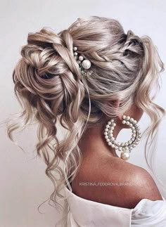 Long Hair And Short Hair, Hairstyles High, Wavy Updo, Wedding Hair Up, Wedding Hair Ideas, Blonde Curls, Quince Hairstyles, Pinterest Wedding, Fishtail Braid