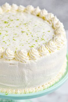 Key Lime Cake is a delicious layer cake with the perfect taste of key lime. If a key lime pie and a cake had a baby it would taste like this amazing cake recipe. The Best Cake Recipes, Homemade Buttercream