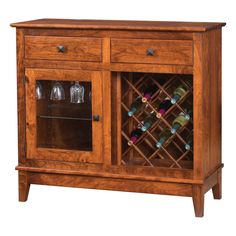 Canterbury Jr. Wine Cabinet Glass Rails, Silverware Drawer, Attractive Features, Home Bar Cabinet, Mission Furniture, Cherry Stain, Hardwood Furniture, Glass Rack, Wine Cabinet