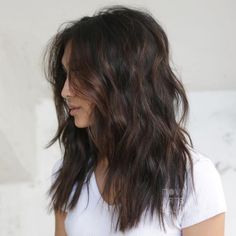 Extra Long Angled Bob, Long Layered Dark Hair, Trending Hairstyles 2023 Women, Hip Hair, Brown Hair Color Shades, Natural Brown Hair, Warm Brown Hair, Honey Brown Hair