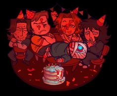 an animated image of people surrounding a birthday cake