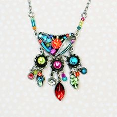 We might go as far to say that this necklace gives a garden full of blooming flowers a run for their money. The Firefly Botanical Bryn Necklace is simply bursting with color! You heard it here. We are still trying to catch our breath since we first laid eyes on this necklace and adds a dash of dazzle to your ensemble. We are certain that you will be reaching for the Firefly Botanical Bryn Necklace time and time again. Retired Multi-color European crystals, Czech glass Chain approximately 18 inch Bohemian Multicolor Necklace With Flower Charm, Bohemian Multicolor Necklaces With Flower Charm, Multicolor Bohemian Flower Necklace For Jewelry Making, Multicolor Bohemian Flower Necklace For Crafts, Bohemian Multicolor Flower Necklace For Jewelry Making, Multicolor Bohemian Flower Necklace, Bohemian Multicolor Flower Necklace, Multicolor Flower Pendant Jewelry With Flower Charm, Multicolor Flower Pendant Jewelry With Charm