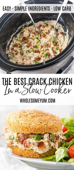 the best crock pot chicken in a slow cooker is ready to be eaten