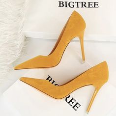 Eco Party High Heels      Women Pumps Size 22232425262728343638404244464579101112Note 1:Size tag of the shoes show Chinese size,which are not the European size.               but they are exactly the same length as the European size which you ordered.Note 2:Colors on your computer monitor may differ slightly from actual product colors,It depend on your monitor settings. Yellow High Heel Party Shoes, Yellow Court Shoes For Spring Party, Trendy 4-inch Heel Court Shoes For Party, Yellow High Heels For Office, Trendy High Heel Court Shoes For Party, Yellow Pointed Toe Party Court Shoes, Yellow Pointed Toe Court Shoes For Party, Yellow High Heel Court Shoes For Party, High Heel Yellow Court Shoes For Party