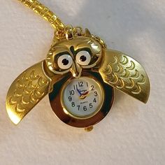 This Listing Is Eligible For Our 5 For $20 Deal! Just Put At Least 5 "5 For $20" Items In Your Bundle And We'll Send You An Offer Search “5 For 20” To Find Them Leaving Posh Soon! (Get The Items You Want Before Someone Else Does) * 22" * Goldtone * Owl Wings Open To Reveal Watch Face Clock * Works On Watch Battery, Not Included This Listing Is For One Goldtone Owl Watch Clock Necklace Please See Our Other Listings For More Great Bundle-Ables! ...Like The Ones You See Pictured Here Also Clock Necklace, Owl Wings, Watch Clock, Watch Battery, Cute Owl, Watch Faces, Womens Jewelry Necklace, Art Reference, Gold Tones