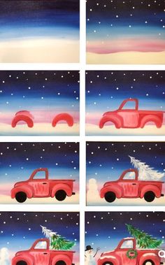 how to paint christmas tree truck with step by step instructions