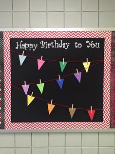 a birthday card with bunting flags and the words happy birthday to you on it