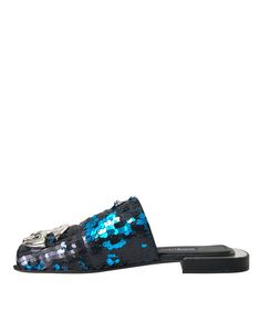 DOLCE & GABBANA Gorgeous brand new with tags, 100% Authentic Dolce & Gabbana sequin logo flats sandals. Model: Flat sandals Material: Polyester Color: Blue, Black Leather sole Logo details Made in Italy Very high quality and comfort Dolce And Gabbana Blue, Versace Handbags, Flats Sandals, Sneaker Jewelry, Slides Sandals, Dolce E Gabbana, Mens Shoes Boots, Women Men Shoes, Footwear Design Women