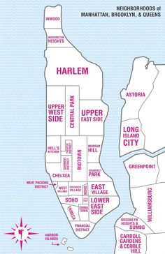 map of harlem, new york and the upper east side