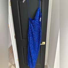 Has Slit One Shoulder Brand New With Tags Size L Blue Sequin Dress, Windsor Dresses, Dresses Blue, Sequin Dress, Windsor, Blue Dresses, One Shoulder, Colorful Dresses, Sequin