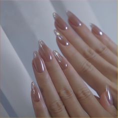 Chrome nails using highlighter Acrylic Nails Stiletto, Nails Stiletto, Pink Chrome, Blush Nails, Fake Nails With Glue, Nails Medium, Healthy Routine, Nails Pink, Stick On Nails