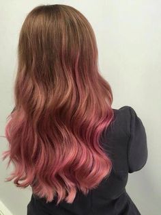 Brunette Hair With Pink Ends, Pink Fade Hair, Pink Balayage Brunette Straight Hair, Pink Toner For Brown Hair, Pink Hair Ends Brunette, Auburn Hair With Pink Highlights, Pink Ombre Hair Brunette, Pink Hair On Brunette, Pink Ends On Brown Hair