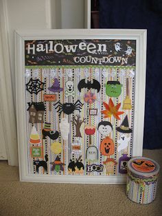 a halloween themed poster and spools of tape