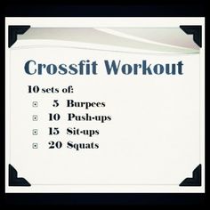 a crossfit workout card with instructions on it