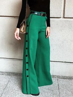 Pants Silhouette, Color Pants, Solid Color Pants, Zipper Pants, Elegant Color, Trouser Style, Green Pants, Type Of Pants, Fall Style