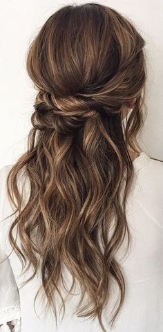 Gorgeous wedding day hair Halfway Up Hairstyles, Brunette Ombre, Wedding Hair Down, Braided Hairstyles For Wedding, Short Hairstyle, Wedding Hairstyles For Long Hair, Half Up Hair, Long Hairstyles, Wedding Hair And Makeup