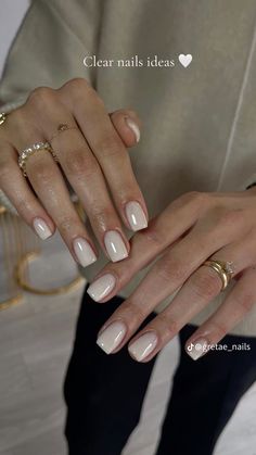 Wedding Dipped Nails, Short Milky Nails, Short Classy Nails, Nails Outfit, Milky Nails, Nagellack Trends, Nagel Tips, Work Nails