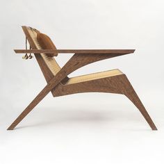 a wooden chair that has been designed to look like an airplane