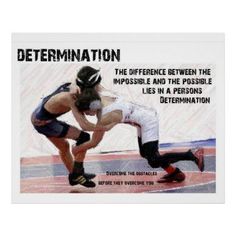 an image of two people wrestling with the caption determination