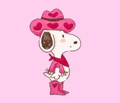 a drawing of a cartoon dog wearing a cowboy hat and boots with hearts on it