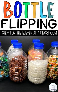 If you need an engaging challenge (with some math and science thrown in) this is the perfect Quick Challenge for you! Your students will love flipping the bottles and recording their results. You will love how easy this challenge is to prepare! Bottle Flip Challenge, Stem Summer Camp, Steam Lab, Stem Camp, Stem Club, Elementary Stem Activities, Summer Stem, Math Night, Bottle Flip