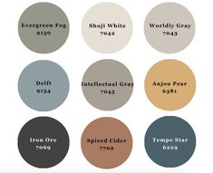 the different shades of paint that can be used for walls and ceilings in various rooms