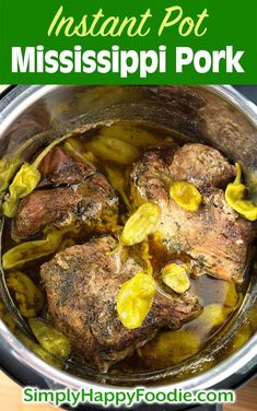 the instant pot mississippi pork recipe is ready to be eaten