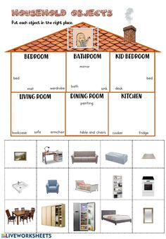 a poster showing different types of furniture