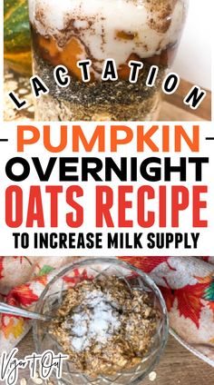 The best easy healthy pumpkin pie overnight oats recipe. Meal prep some of theme pumpkin spice overnight oats recipe that is gluten free and sugar free for a simple healthy breakfast every day! Great for a healthy diet or breastfeeding moms to increase milk supply because it is also a lactation recipe that increases breastmilk.... it's a win win! Breastfeeding Foods, Lactation Recipes