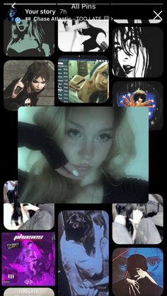 an iphone photo collage with many different pictures and texting on it, including the words'your story 7 th pins '