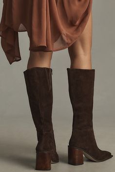 Can we talk a boot this style? | Highness Heeled Boots by Matisse in Brown, Women's, Size: 6, Leather/Suede at Anthropologie Brown Thigh High Boots, Matisse Boots, Knee High Western Boots, Brown High Boots, Brown Heeled Boots, Dark Brown Boots, Can We Talk, Brown Suede Boots, Brown Heels