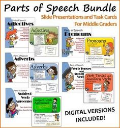 parts of speech bundle for middle and high school students