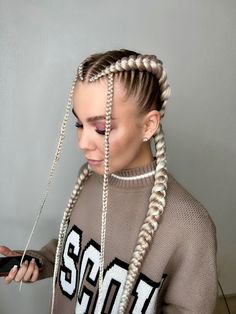 White Girl Braids Hairstyles, Synthetic Braids, Plait Braids, Braided Hairstyles Kanekalon, Kanekalon Braiding Hair Extensions, Festival Hair Braids Extensions, Rave Extension Braids