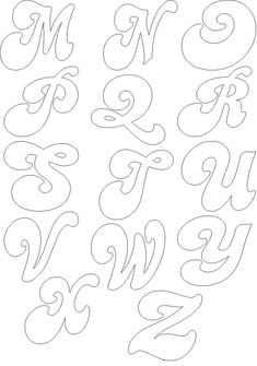 the upper and lowercase letters are outlined in black ink on white paper, each letter has