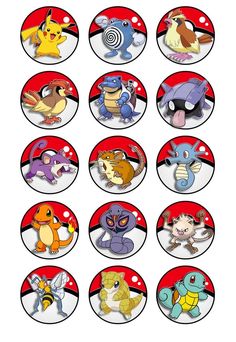 pokemon cupcake toppers with different characters