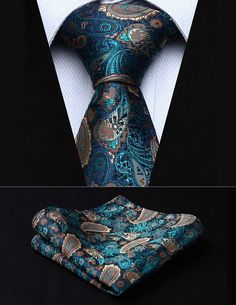 Pheasant Feather Paisley Tie and Handkerchief Pocket Square Styles, Pheasant Feather, Ties Mens Fashion, Necktie Set, Brown Paisley, Paisley Tie, Fashion Suits, Sharp Dressed Man, Tie Set