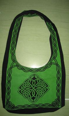 Cotton Celtic Hobo Bag for Shopping Work Tote Flat Bottom 15x12 inches - Sweet Us Celtic Mandala, Art Bags, Design Bag, Strong Shoulders, Celtic Design, Work Tote, Art Bag, Celtic Designs, Dry Bag