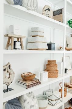 Travel Home with stacked book collection - Saffron and Poe Bali Baskets, Vivid Photography, Global Home, Neutral Interiors, Wood Bench, Shelf Styling, Modern Interiors, Global Design, Eclectic Home