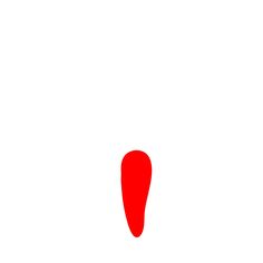 an image of a red object in the middle of a white background that looks like a foot