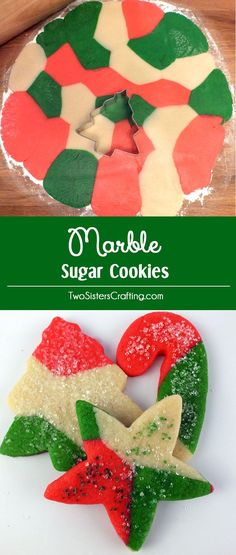 homemade sugar cookies decorated like christmas wreaths