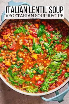 a large pot filled with vegetables and beans