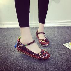 Buy More, SAVE More!

Style: Vintage
Suitable for the season: spring, summer, autumn and winter
Pattern: ethnic style
Heel: flat heel
Upper: low shoes Beaded Ankle, Low Shoes, Summer Heels, Embroidered Shoes, Clothing Catalog, Comfortable Flats, Ethnic Style, Ethnic Fashion, Style Retro