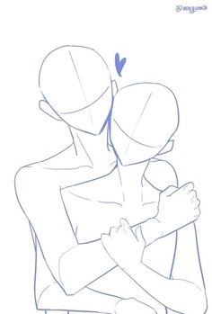 a drawing of two people hugging each other